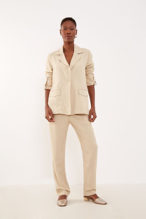 Blazer Oversized Casual - Caqui Caminho