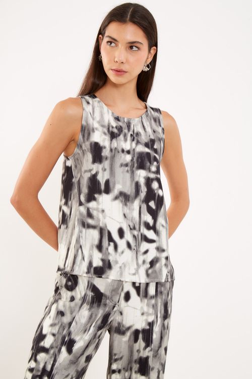 Blusa Estampa Floresta Noite - Est Floresta Noite