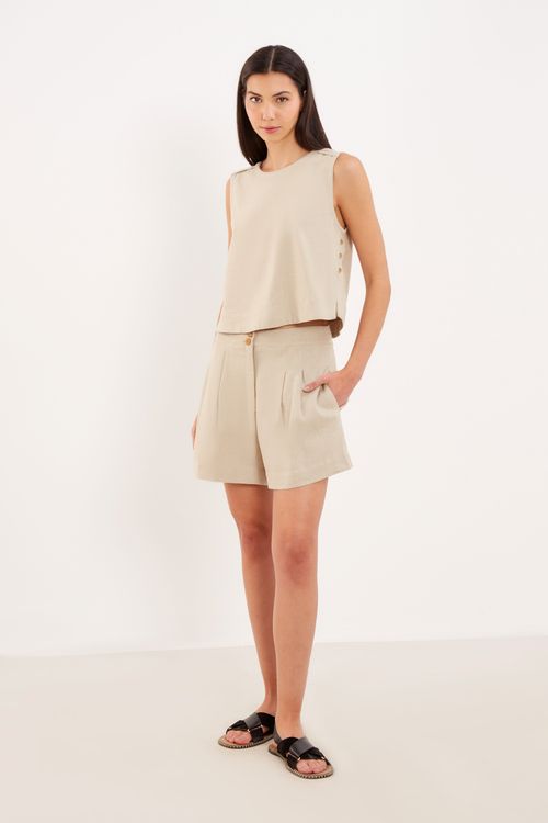 Blusa Casual Botões - Cru