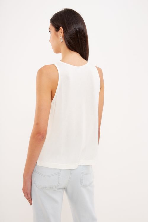 Regata Malha Gráfico Termo - Off White