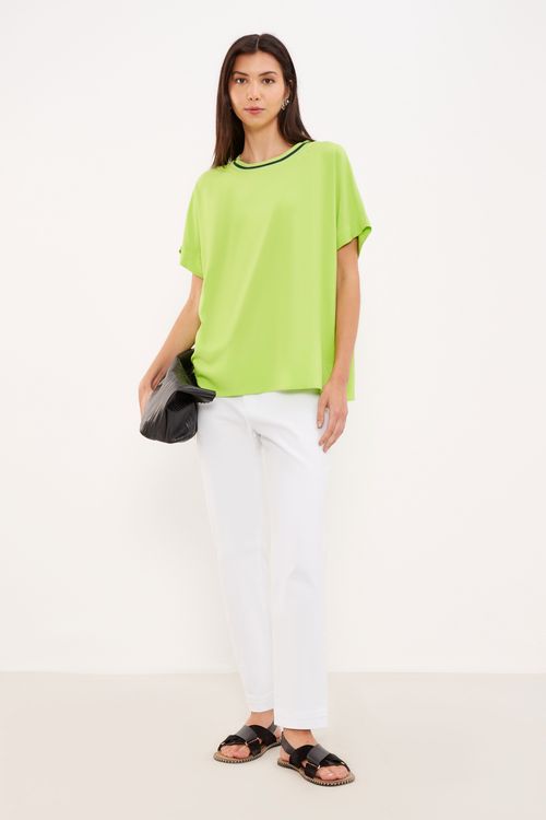 Blusa Ampla Decote Retilínea - Verde Energia