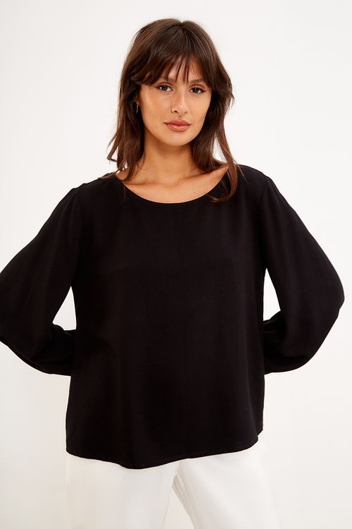 Blusa Decote Costas - Preto