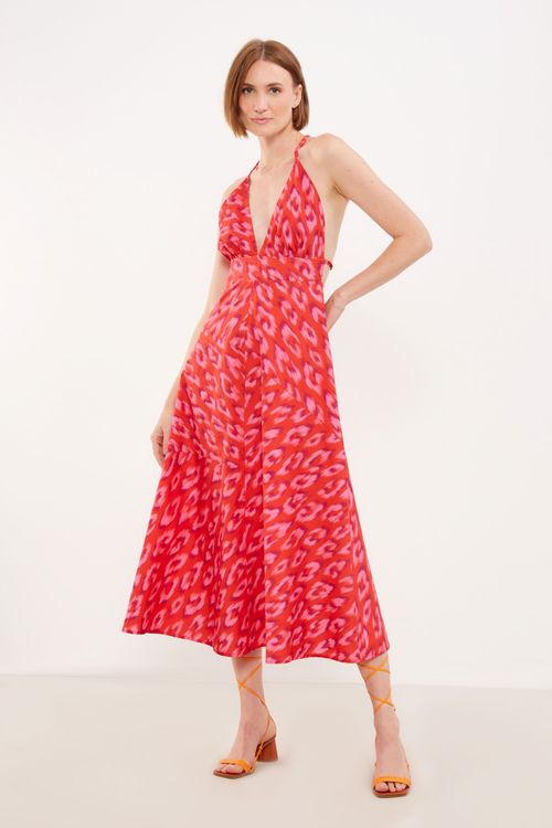 Vestido Estampa Lince Midi - Est Lince