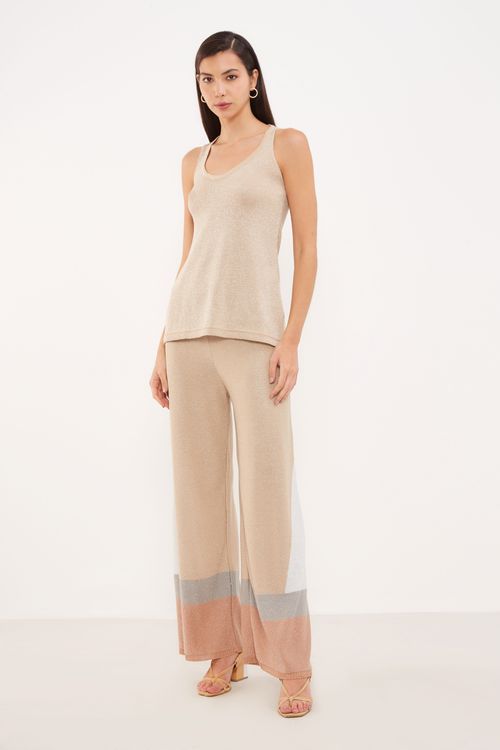Regata Tricot Lurex - Ouro