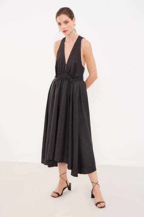 Vestido Curto Pontas - Preto
