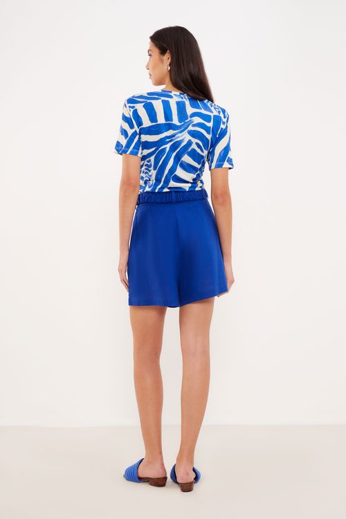 Short Linho Casual - Azul Real