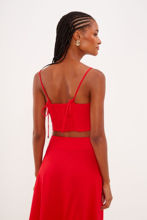 Top Linho Casual - Vermelho Escarlate