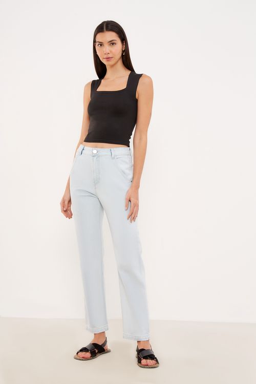 Top Tricot Quadrado - Preto
