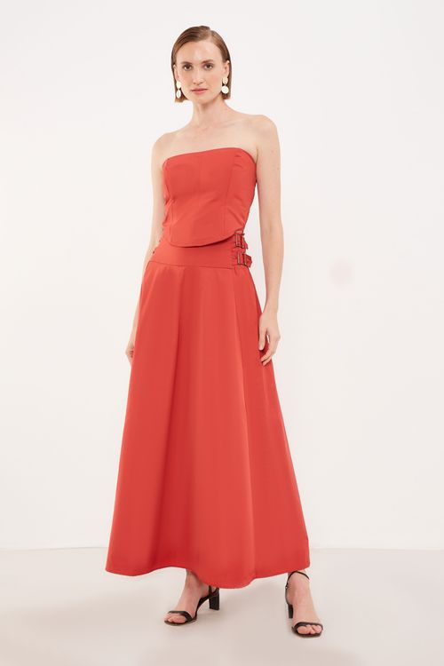 Top Pespontos Elástico - Vermelho