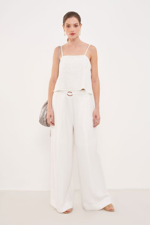 Blusa Detalhe Frente - Off White