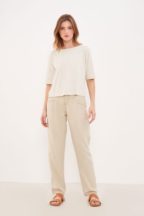 Blusa Malha Decote Costas - Off White