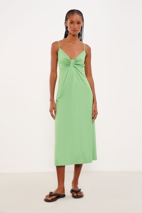 Vestido Malha Torção - Verde Energia