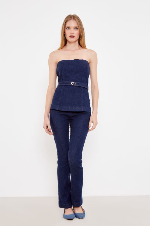 Top Jeans Recortes - Jeans