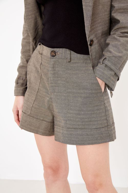 Short Casual Pespontos - Preto
