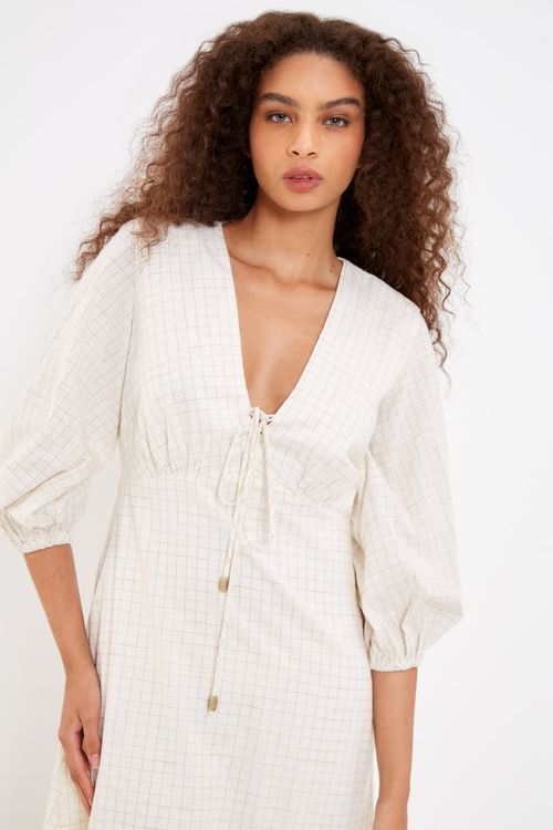 Vestido Longo Xadrez Casual - Xadrez