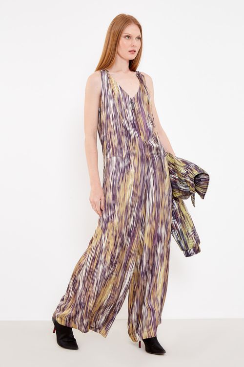 Macacão Estampa Bamboo Com Fivela - Est Bamboo