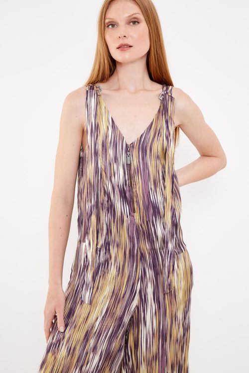 Macacão Estampa Bamboo Com Fivela - Est Bamboo