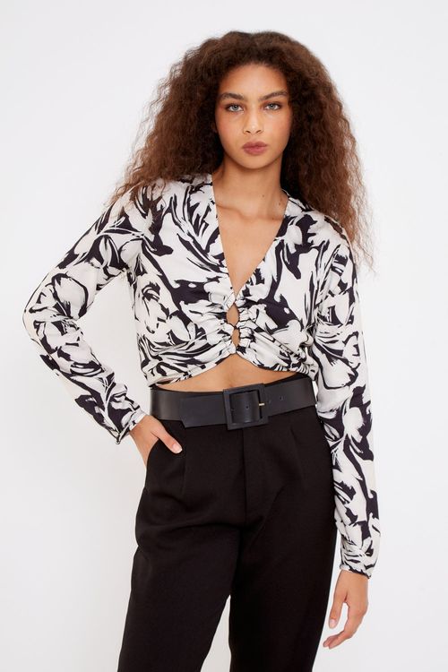 Blusa Estampa Gardênia Pb - Est Gardenia Pb