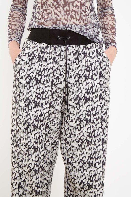 Calça Estampa Carvão Amarração - Est Carvao