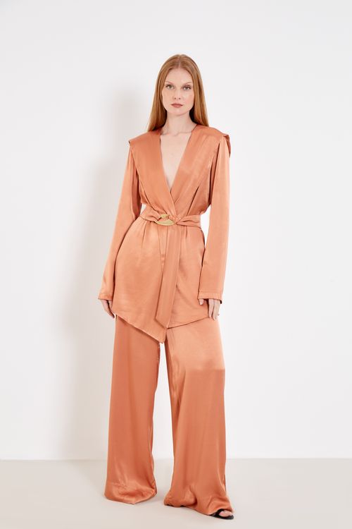 Calça Pantalona Alfaiataria - Cobre