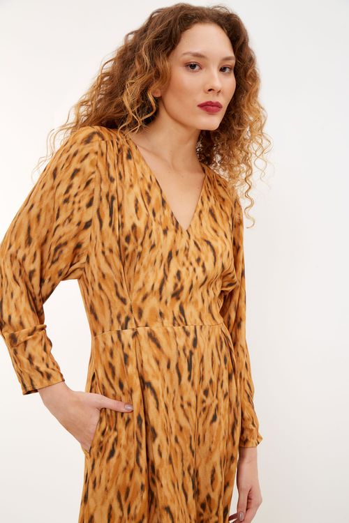 Vestido Longo Estampa Felino - Est Felino