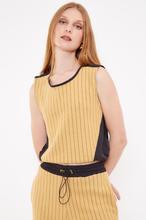 Blusa Malha Boucle - Caramelo