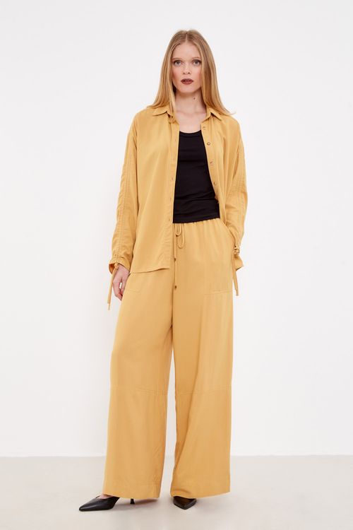 Camisa Overside Manga Longa Regulador - Amarelo Mostarda