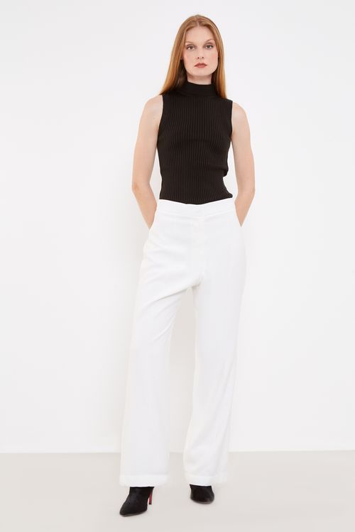 Calça Alfaiataria Reta Basic - Off White