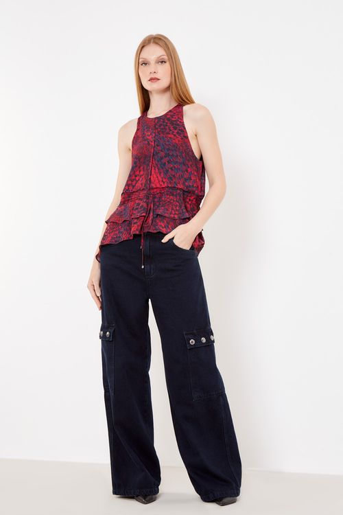 Calça Jeans Com Tachas - Jeans