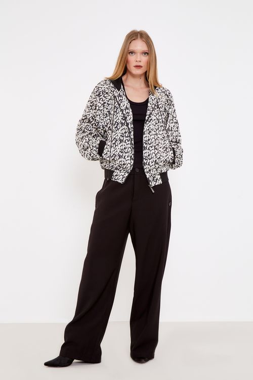 Parka Estampa Carvão Com Capuz - Est Carvao