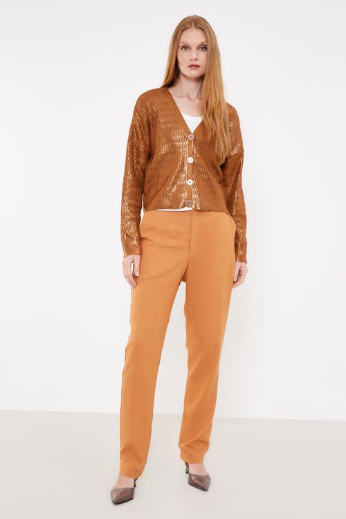 Casaco Tricot Foil - Ambar Escuro