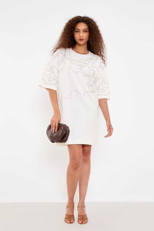 Vestido Malha Petúnia - Off White
