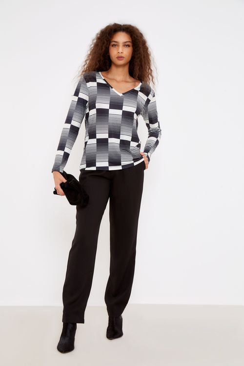 Blusa Malha Estampa Geométrica Pb - Est Geometrica Pb