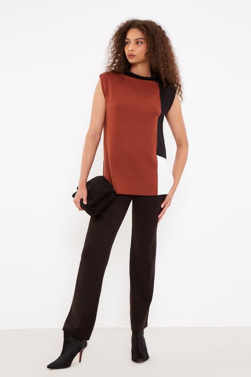 Calça Flare Tricot - Preto