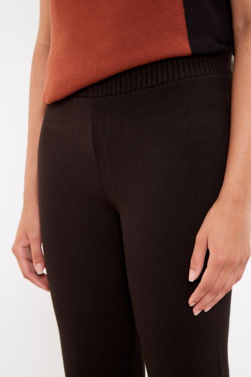 Calça Flare Tricot - Preto