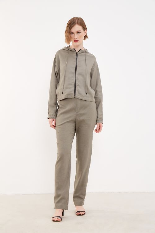 Casaco Com Capuz Casual - Cinza Storm