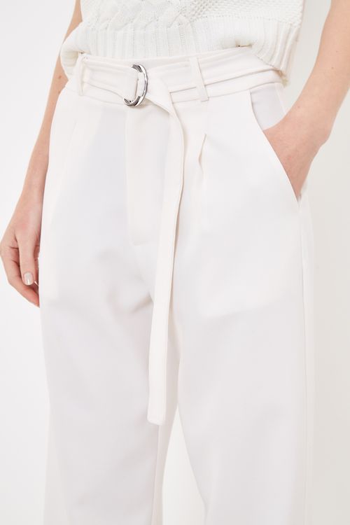 Calça Alfaiataria Cenoura - Off White