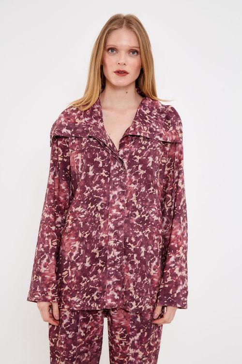 Parka Estampa Orquídea Aquarelada - Est Mancha Rosa