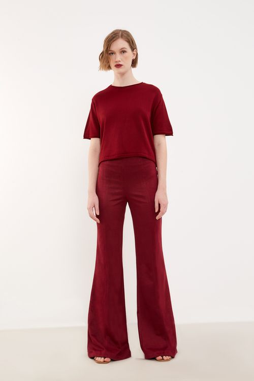Calça Malha Alfaiataria - Purpura Escura