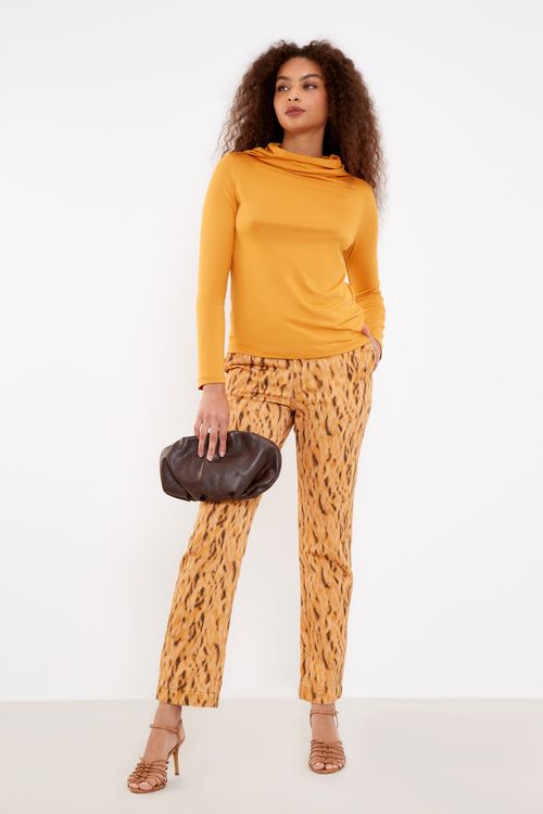 Blusa Gola Rolê Longa - Amarelo Mostarda