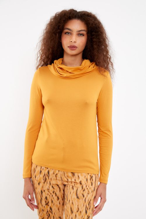 Blusa Gola Rolê Longa - Amarelo Mostarda