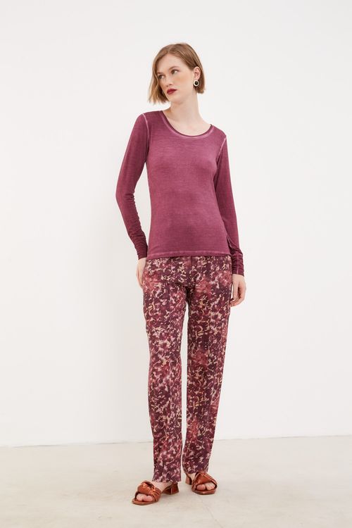 Blusa Malha Manga - Vermelho Tinto
