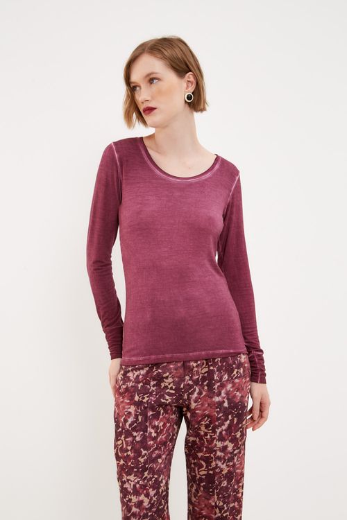 Blusa Malha Manga - Vermelho Tinto