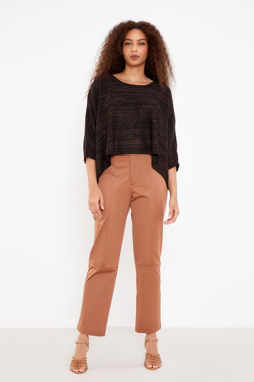 Blusa Tricot Fio Lurex - Preto