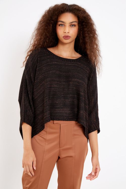 Blusa Tricot Fio Lurex - Preto