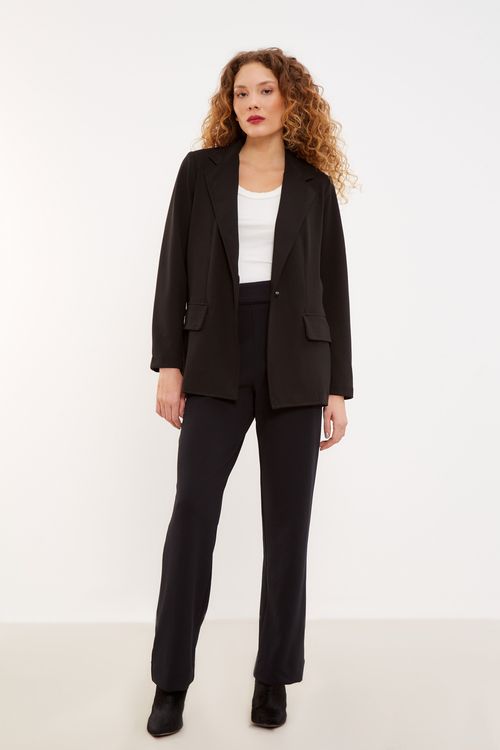 Blazer Malha Crepe - Preto