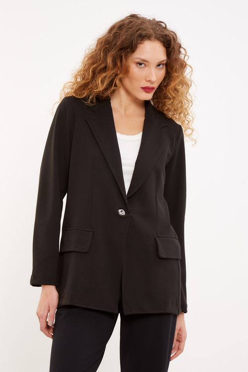 Blazer Malha Crepe - Preto