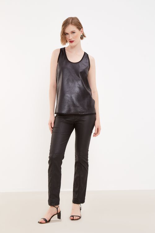 Regata Malha Mix - Preto