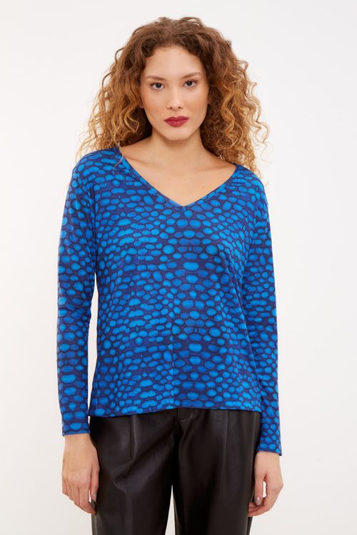 Blusa Malha Estampa Astro Blue - Est Astro Blue