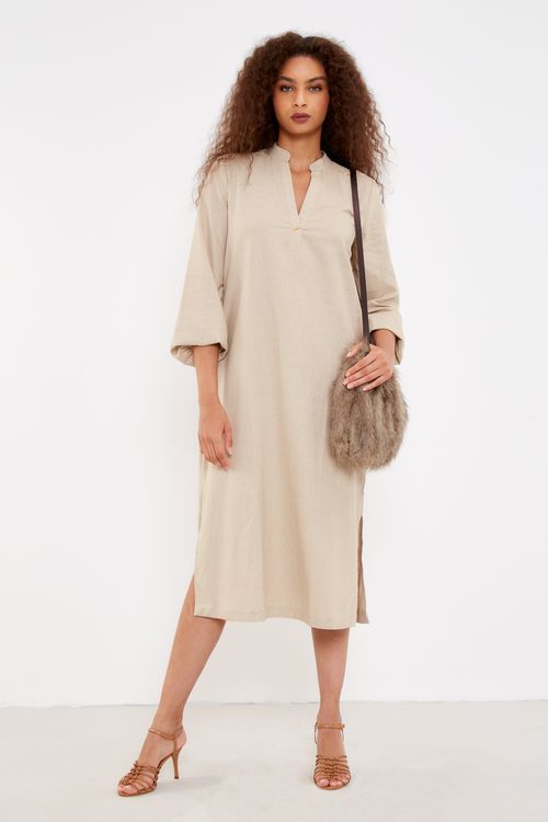 Vestido Casual Chemise - Cru